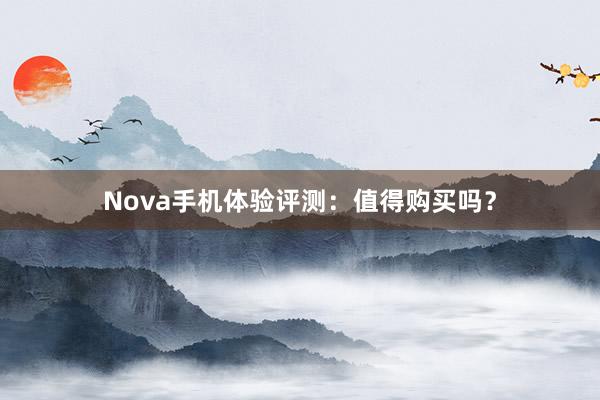 Nova手机体验评测：值得购买吗？